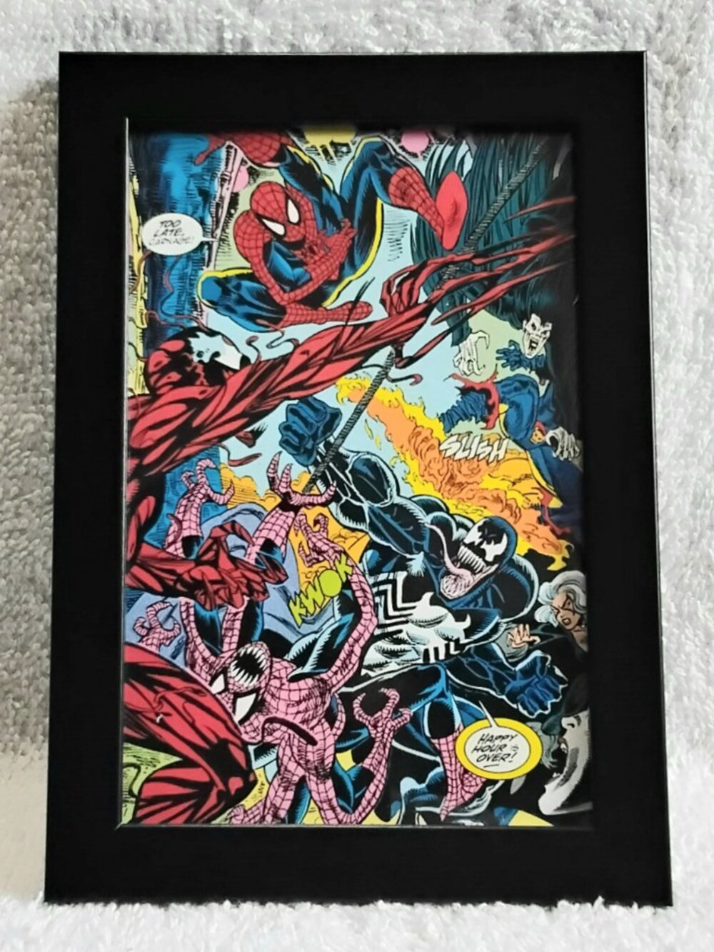 3/$25 4" x 6" Framed Spider-Man Ft. Venom, Carnage,  Morbious etc. Custom Pic!!